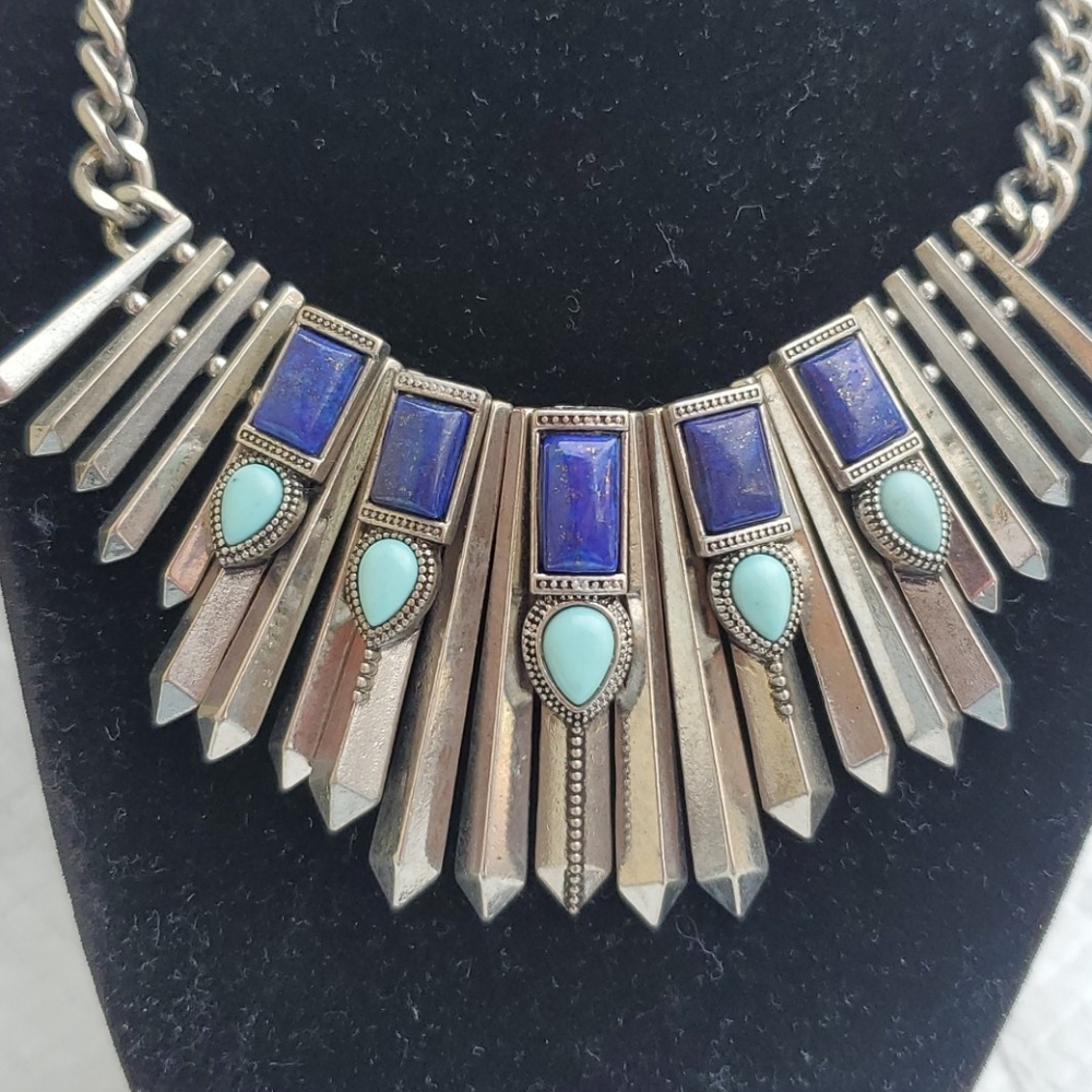 NEW WOMENS AZTEC NECKLACE SILVER SPRING SUMMER - Picture 9 of 14